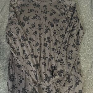 Torrid Classic Fit Floral Top in Gray and Black